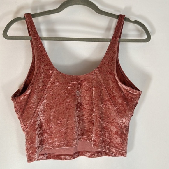 Lululemon Crushed Velvet Align Cropped Tank Top in Soft Cranberry LE - Picture 4 of 6